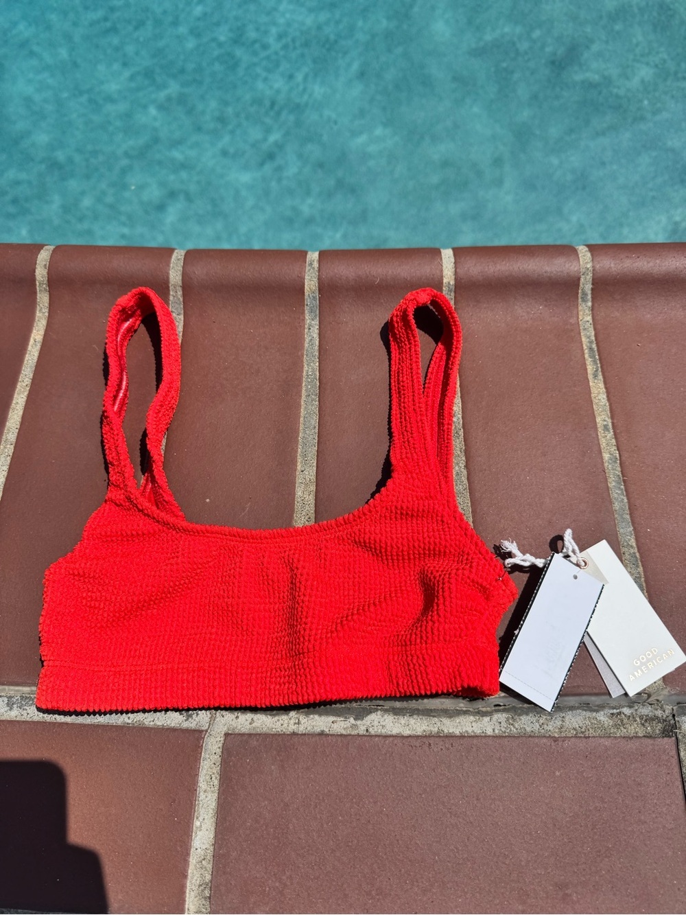 Good American Always Fits Scoop Bikini Top NWT Size 0
